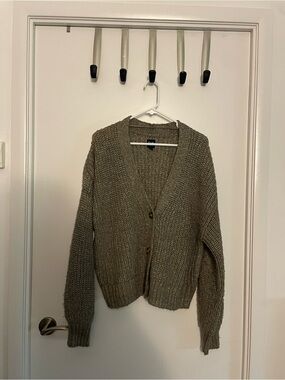 GAP Metallic Knit Button-Front Cardigan